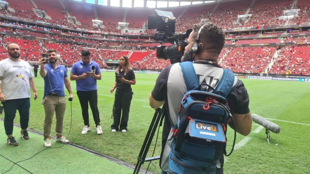 Transmissão ao vivo feita pela Rede Globo com os equipamentos de live da 2Live.